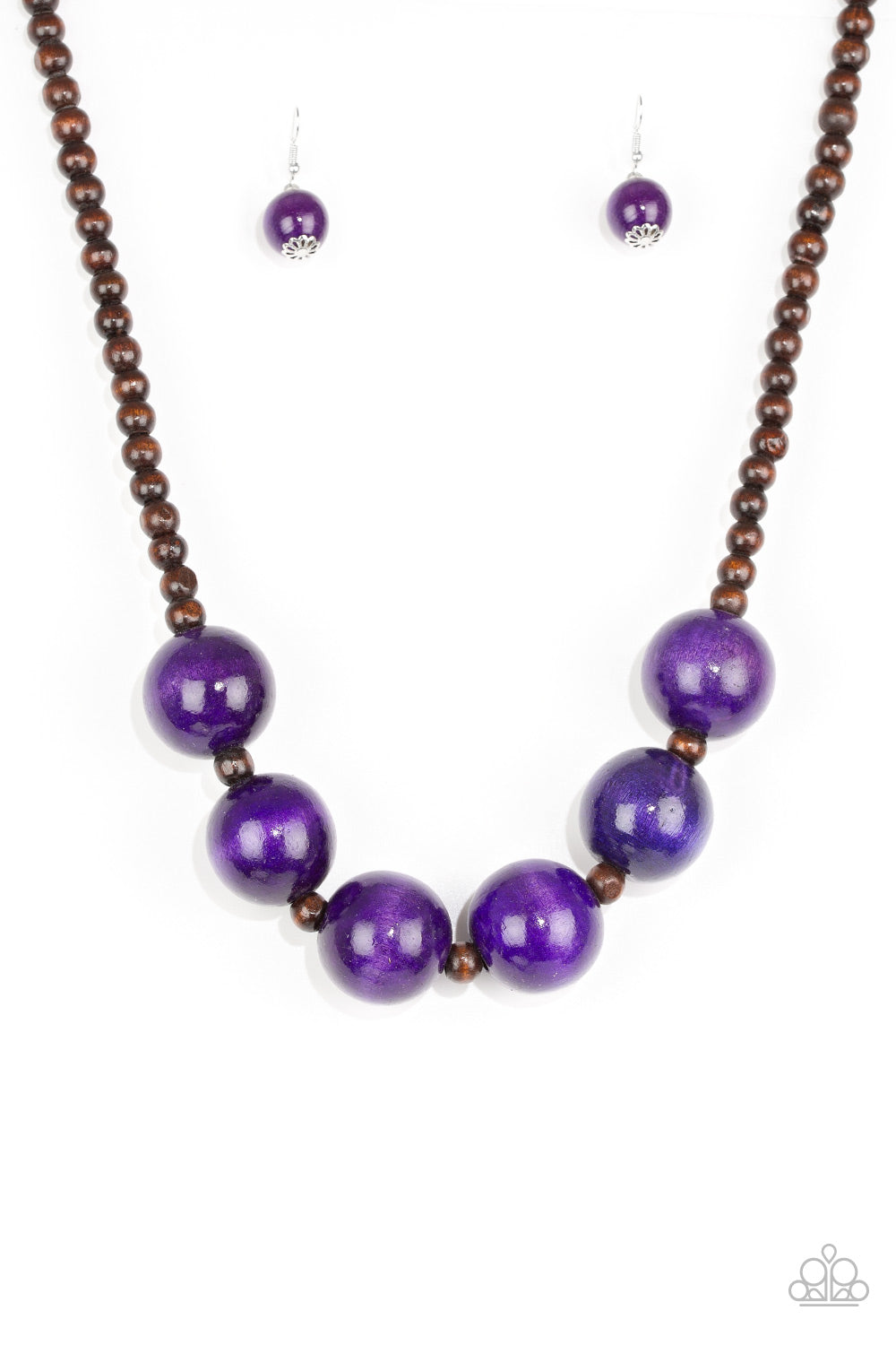 Paparazzi Oh My Miami Wooden Short Necklace - Purple