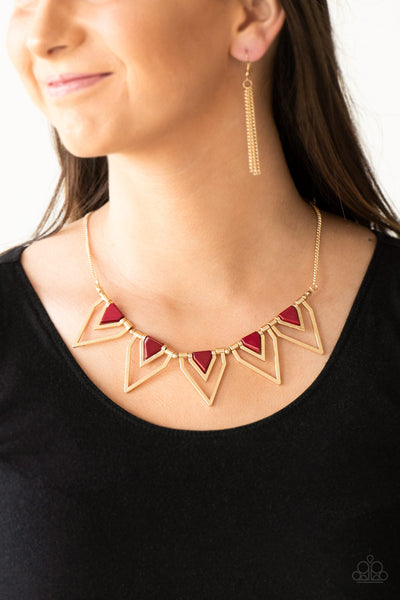 The Pack Leader - Red Necklace - Paparazzi Accessories