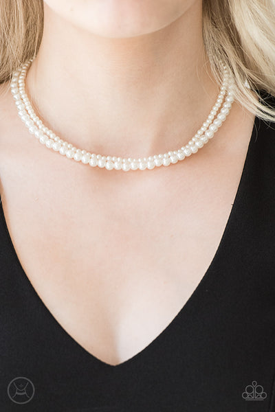 Paparazzi Ladies Choice Pearl Choker Necklace - White
