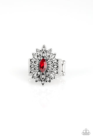 Paparazzi Blooming Fireworks Ring-Red