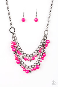 Watch Me Now - Pink Necklace - Paparazzi Accessories