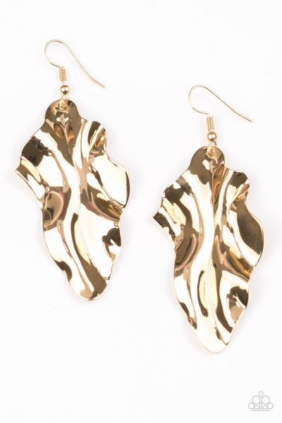 Paparazzi Fall Into Fall Earrings-Gold