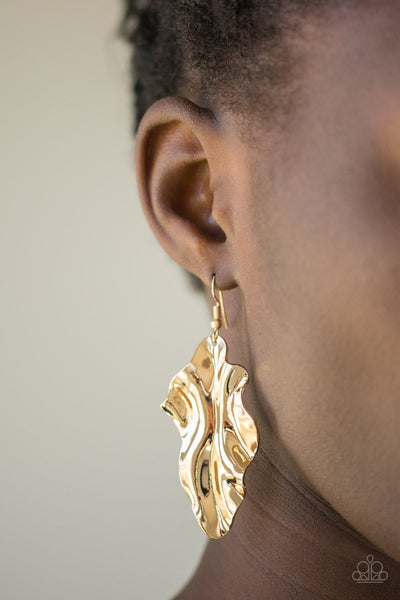 Paparazzi Fall Into Fall Earrings-Gold