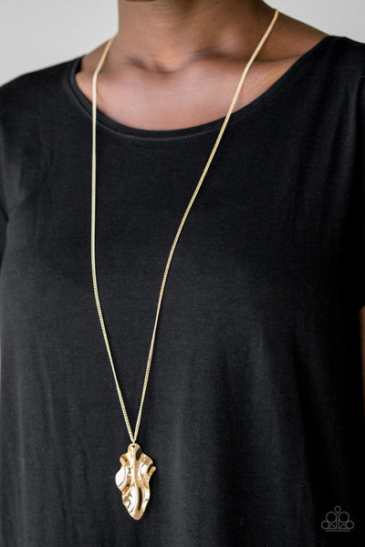 Paparazzi Fiercely Fall Necklace-Gold
