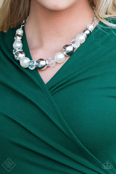 The Camera Never Lies - White Pearl Necklace - Paparazzi Accessories