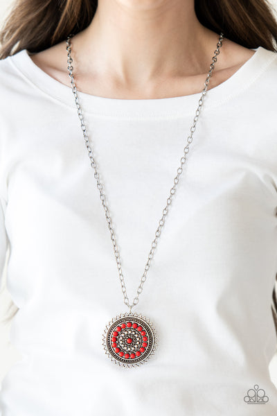 Lost SOL - Red Necklace - Paparazzi Accessories