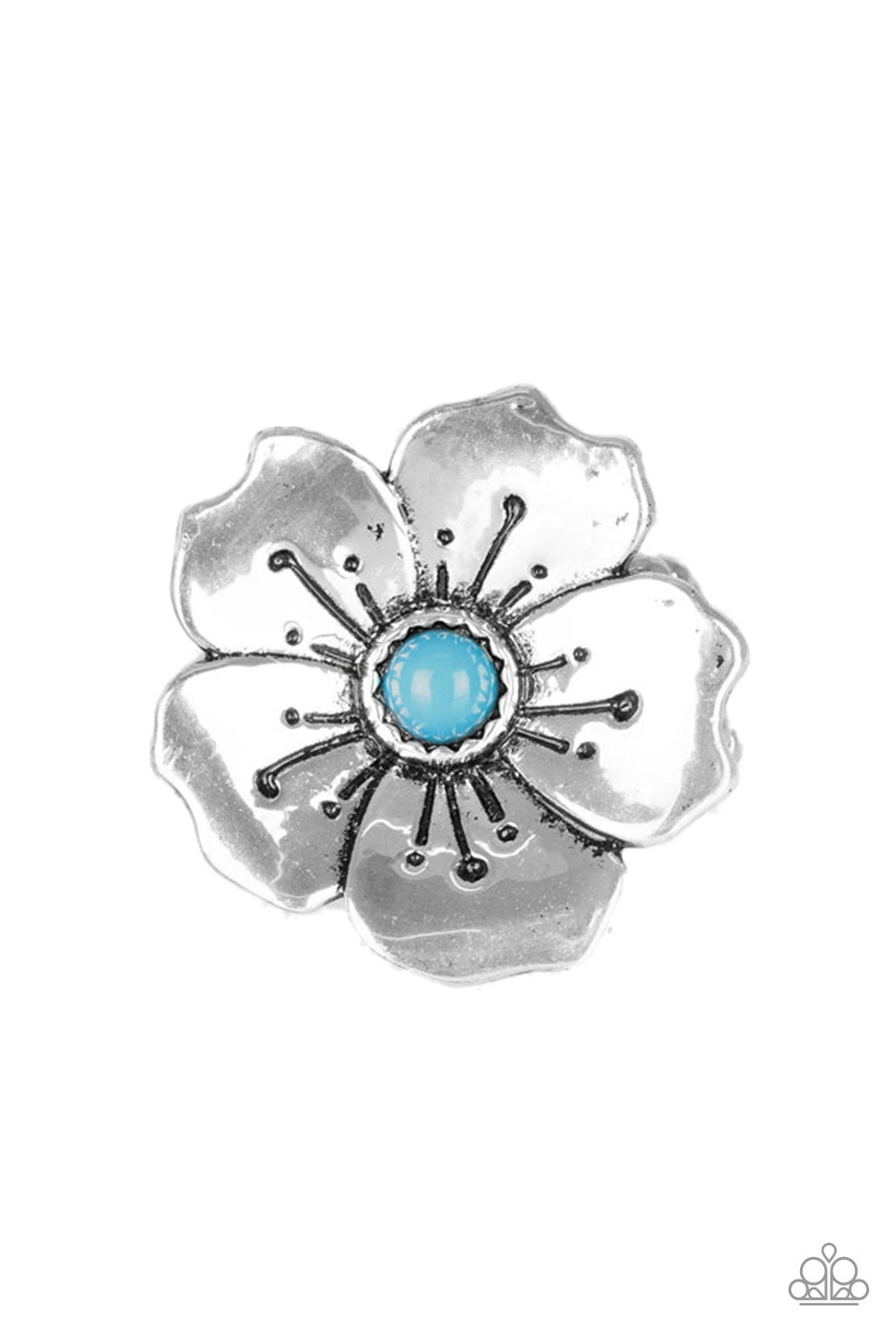 Boho Blossom - Blue Ring - Paparazzi Accessories