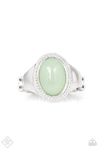 Mystically Malibu - Green Moonstone Ring - Paparazzi Accessories