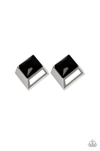 Stellar Square - Black Earrings - Paparazzi Accessories