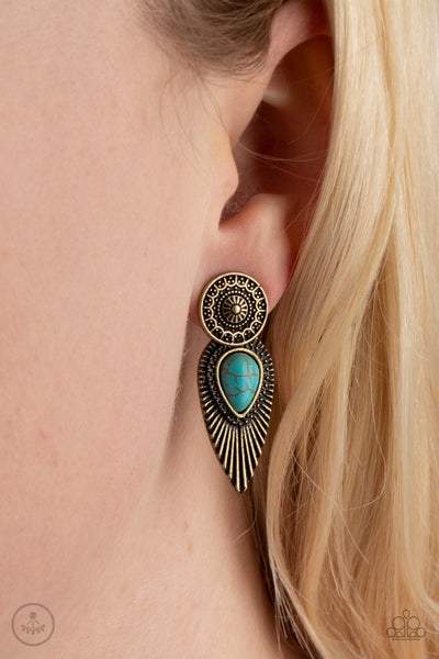 Fly Into the Sun - Brass Earrings - Paparazzi Accessories