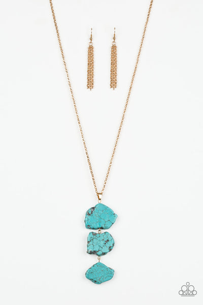 On The ROAM Again - Blue Stone Necklace - Paparazzi Accessories