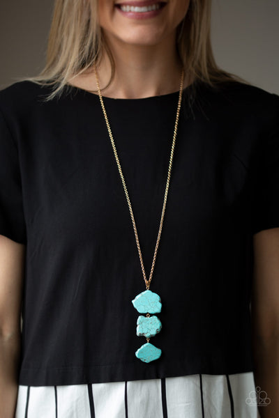 On The ROAM Again - Blue Stone Necklace - Paparazzi Accessories