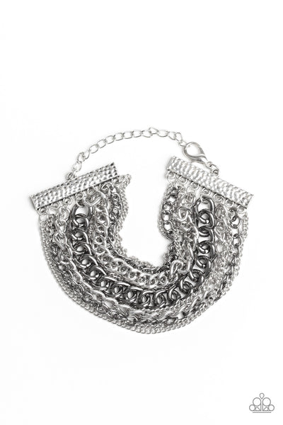 Paparazzi Metallic Horizon Chain Bracelet - Silver
