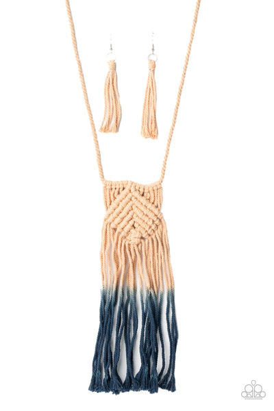 Look At MACRAME Now - Blue Necklace - Paparazzi Accessories
