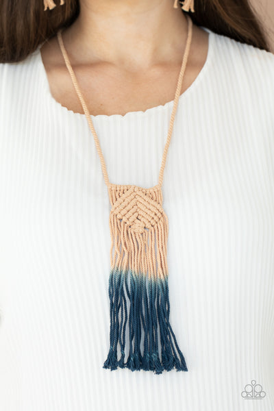 Look At MACRAME Now - Blue Necklace - Paparazzi Accessories