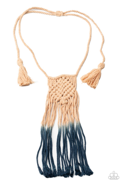 Look At MACRAME Now - Blue Necklace - Paparazzi Accessories