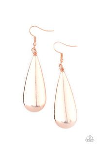 The Drop Off - Rose Gold Earrings - Paparazzi Accessories