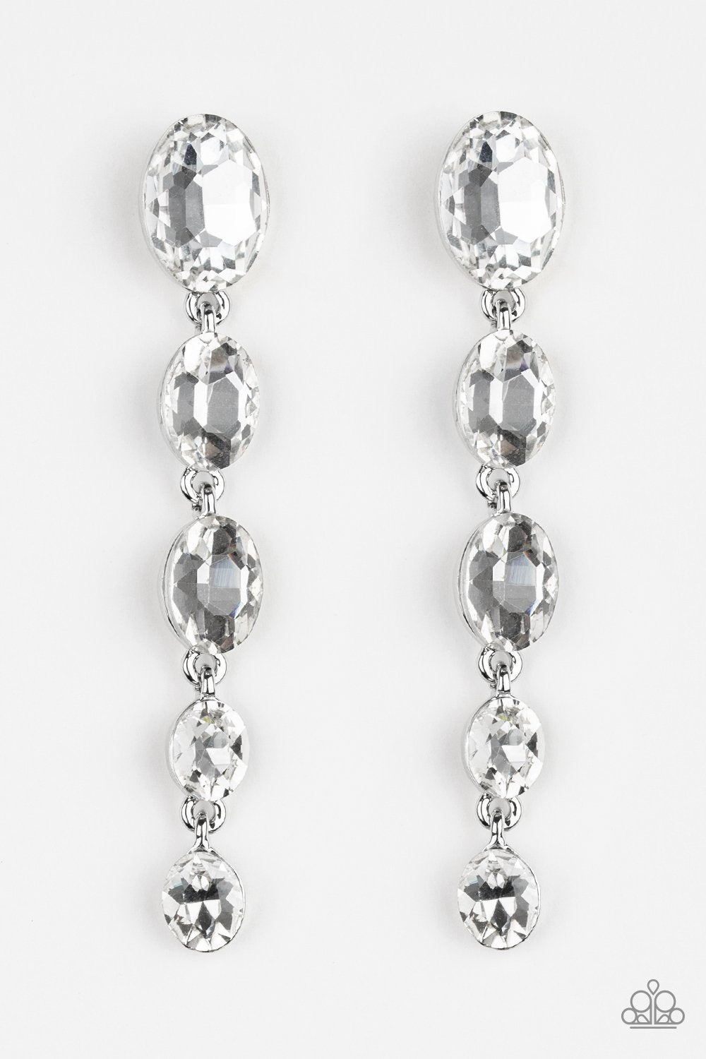 Red Carpet Radiance - White Earrings - Paparazzi Accessories