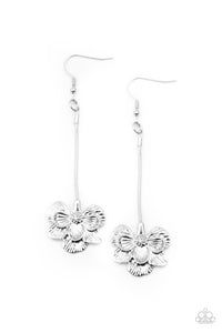 Opulently Orchid - Silver Earrings - Paparazzi Accessories
