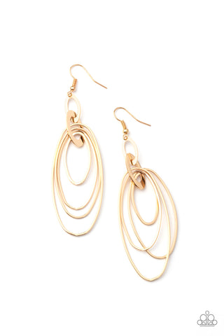OVAL The Moon - Gold Earrings - Paparazzi Accessories