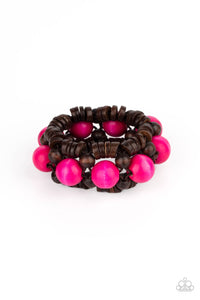 Tropical Temptations - Pink Wood Bracelet - Paparazzi Accessories