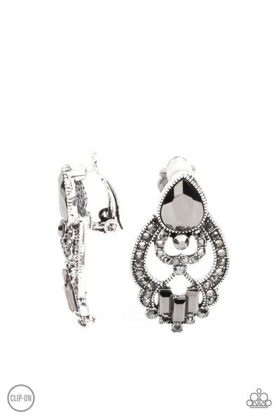 Glamour Gauntlet - Silver Earrings - Paparazzi Accessories