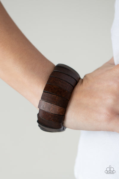 Raise The BARBADOS - Brown Wood Bracelet - Paparazzi Accessories