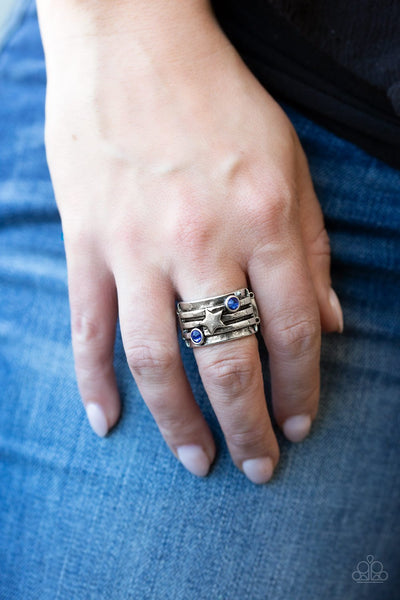Stars and Stripes - Blue Ring - Paparazzi Accessories