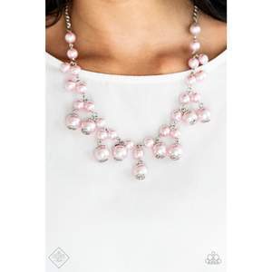 Soon To Be Mrs. - Pink Pearl Fringe Necklace - Paparazzi Accessories