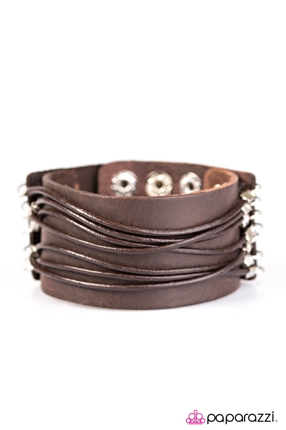 Paparazzi Every Man For Himself Leather Men's Bracelet-Brown