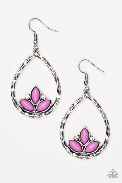 Lotus Laguna - Purple Earrings - Paparazzi Accessories