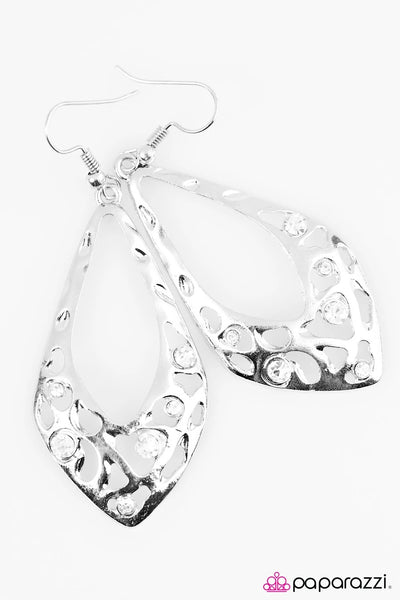 Don’t Flatter Yourself - White Earrings - Paparazzi Accessories