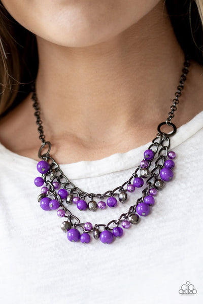 Watch Me Now - Purple Pearl Bead Necklace - Paparazzi Accessories