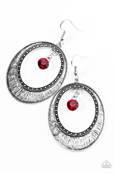 Madame Marvel - Red Earrings - Paparazzi Accessories