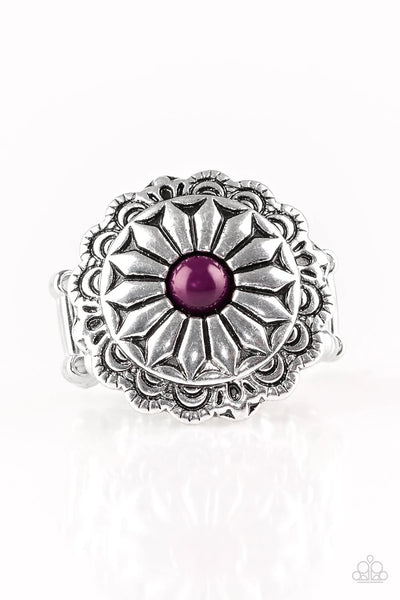 Daringly Daisy - Purple Ring - Paparazzi Accessories