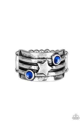 Stars and Stripes - Blue Ring - Paparazzi Accessories