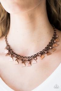 Pretty in Pyramids - Copper Necklace - Paparazzi Accessories