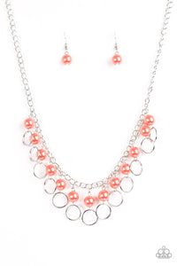 Run The Show - Orange Pearl Necklace - Paparazzi Accessories