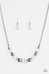 Upper GLASS - White Necklace - Paparazzi Accessories