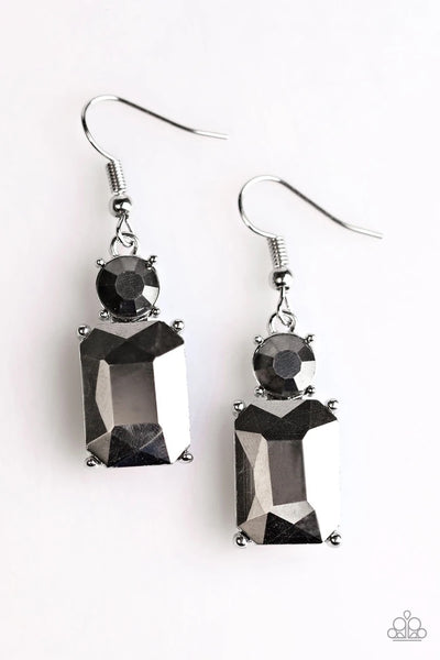 Hustle and Shine - Silver Earrings - Paparazzi Accessories