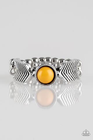 Awesomely ARROW - Dynamic- Yellow Ring - Paparazzi Accessories