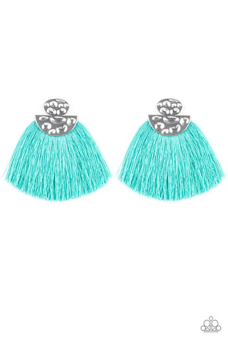 Paparazzi Make Some Plume Fringe Earrings - Blue