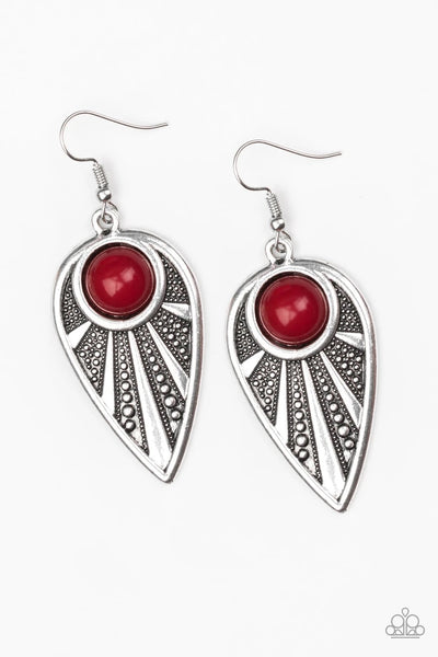 Take a WALKABOUT - Red Earrings - Paparazzi Accessories