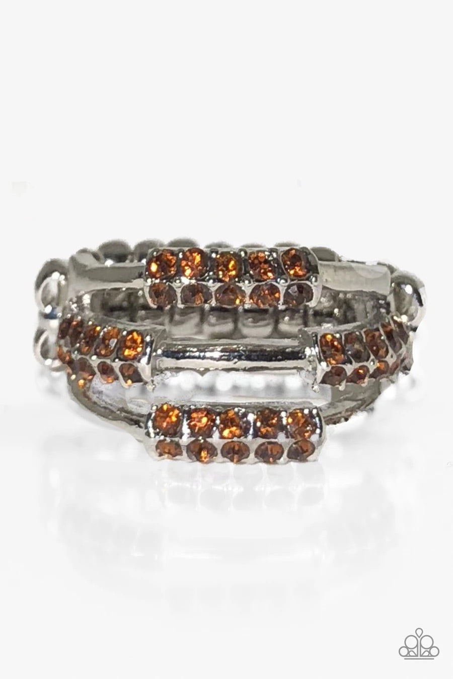 Glitter Topia - Orange Rhinestone Ring - Paparazzi Accessories