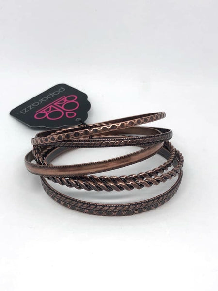 Rattle and Roll - Copper Bangles - Paparazzi Accessories