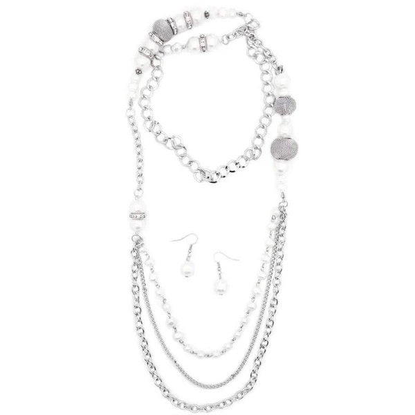 Enmeshed In Elegance - White Pearl Necklace - Paparazzi Accessories