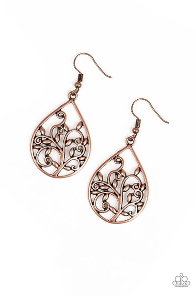 Enchanted Vines - Copper Earrings - Paparazzi Accessories
