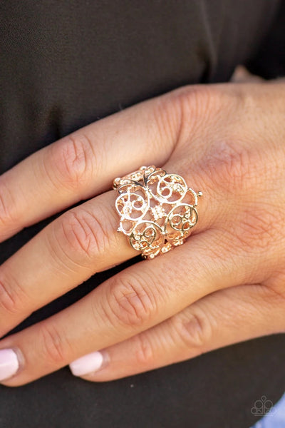 Victorian Valor - Rose Gold Ring - Paparazzi Accessories