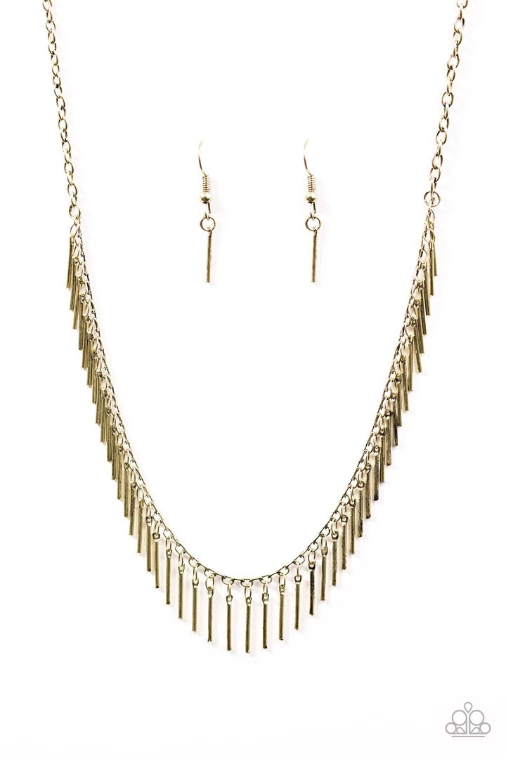 She’s A Beast - Brass Necklace - Paparazzi Accessories