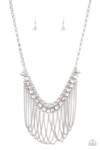 Flaunt Your Fringe - White Necklace - Paparazzi Accessories